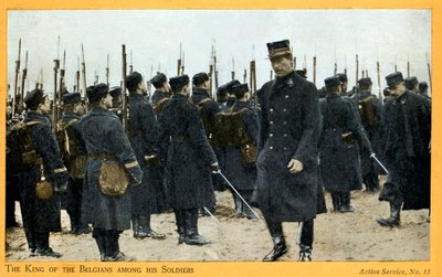 World War 1: Albert I of Belgium with his troops by Unbekannter Künstler
