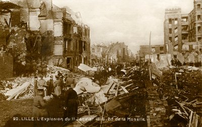 World War 1: Lille After Explosion of 11 January 1916 by Unbekannter Künstler