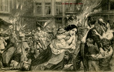 World War I: Destruction of Louvain by the Germans by Unbekannter Künstler