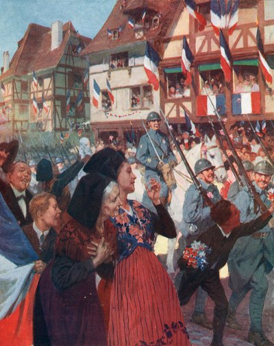 World War I: The Entry of the French Army in Alsace by Unbekannter Künstler