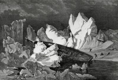 Wreck of Hansa Crushed by Ice, October 1869, Arctic Ocean, Second German North Polar Expedition by William M. Timlin