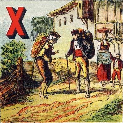 X: Xeres. Spanish city renowned for its wine - Engraving from Geographical Alphabet. Guerin-Muller et Cie, publishers, Paris by Unbekannt