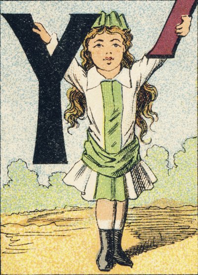 Y - Engraving from ABCD of Little Girls. Pellerin & Cie, printer-publisher, Epinal, circa 1890. Series A. by Unbekannt