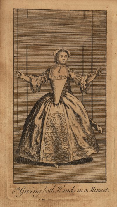Young lady giving both hands in a minuet by Unbekannt