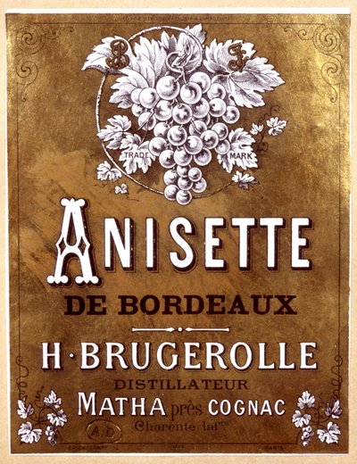 Bottle label of Anisette de Bordeaux, late 19th century by Unbekannter Künstler