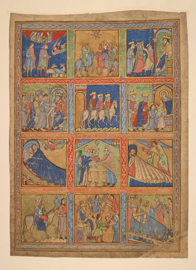 A series of 24 miniatures from the Life of Christ; Seven cuttings from illuminated manuscripts. 12th century-15th century by Unbekannter Künstler