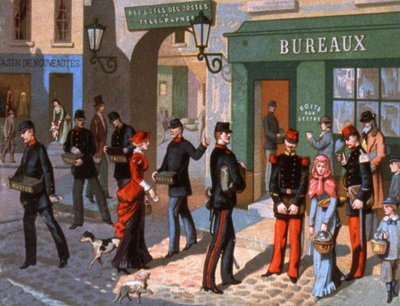 Postal delivery in Paris (detail) by Unbekannter Künstler