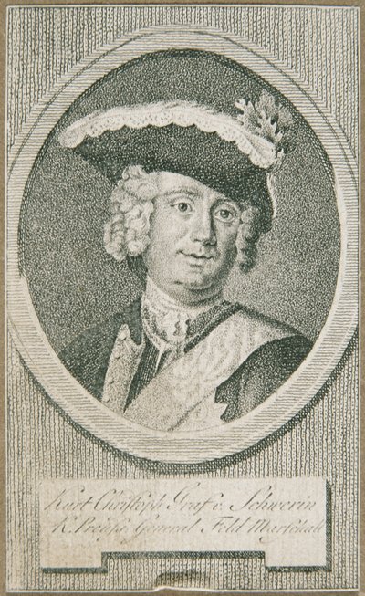 The Prussian Field Marshal Kurt Christoph Count of Schwerin by Unbekannter Stecher