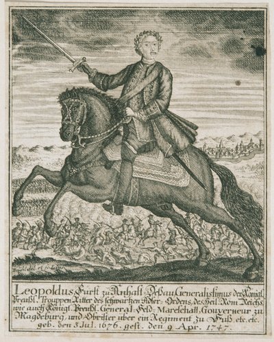 The Prussian Military Leader Leopold I, Prince of Anhalt-Dessau by Unbekannter Stecher