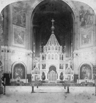 Altar, Cathedral of Christ the Saviour, Moscow, Russia by Underwood and Underwood