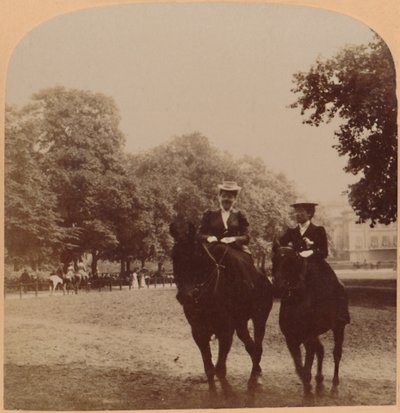 An Early Morning Ride, Rotten Row, Hyde Park, London, England by Underwood and Underwood