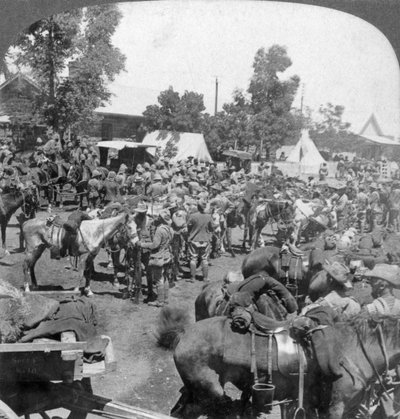 Arrival of General Cronje at Modder River as a prisoner of war, South Africa, Boer War, 1901 by Underwood and Underwood