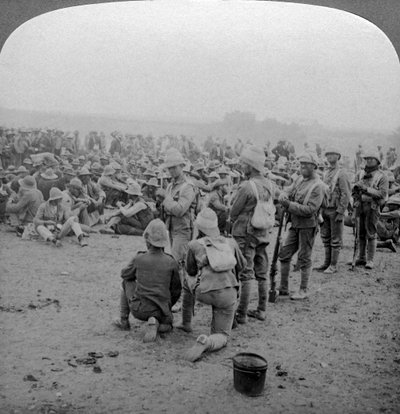 Boer Prisoners Resting on the Road from Paardeberg to Modder River, South Africa by Underwood and Underwood