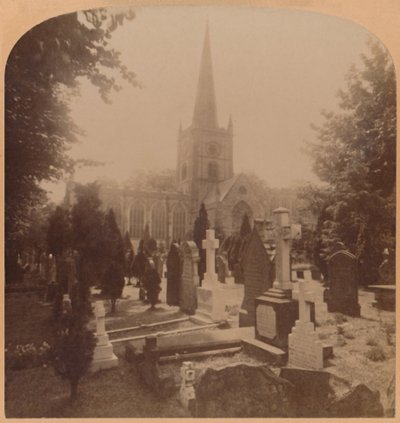 Church at Stratford-on-Avon, England - where lie the mortal remains of Shakespeare by Underwood and Underwood