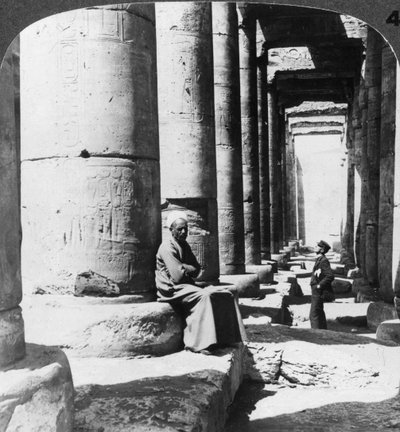 Columns of the Great Temple of Sethos I, Abydos, Egypt by Underwood and Underwood
