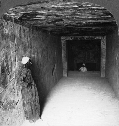 Descending Gallery in Tomb of Sethos I, Thebes, Egypt by Underwood and Underwood