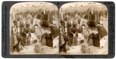 Experts purchasing silk cocoons, for export to France, Antioch, Syria by Underwood and Underwood
