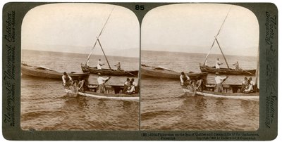 Fishermen on the Sea of Galilee, Palestine by Underwood and Underwood