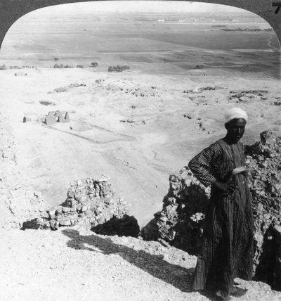 From the High Cliffs at Der-el-Bahri Across the Plain to Luxor, Thebes, Egypt, 1905 by Underwood and Underwood