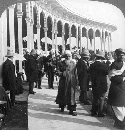 Gathering at the Great Durbar Amphitheatre, Delhi, India by Underwood and Underwood