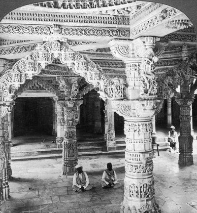 Interior of the Temple of Vimala Sah, Mount Abu, India, 1903 by Underwood and Underwood
