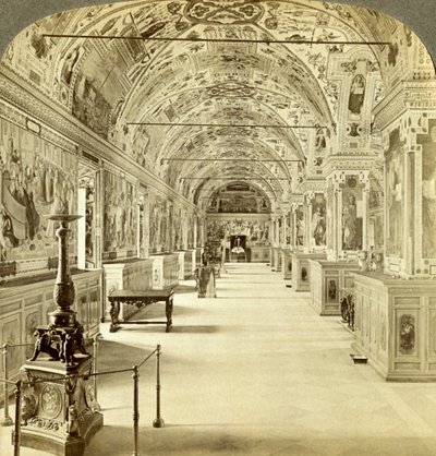 Interior of the Vatican Library, Rome, Italy by Underwood and Underwood