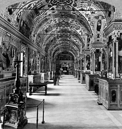 Interior of the Vatican Library, Rome, Italy by Underwood and Underwood