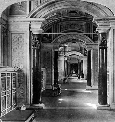 Interior of the Vatican Library, Rome, Italy by Underwood and Underwood
