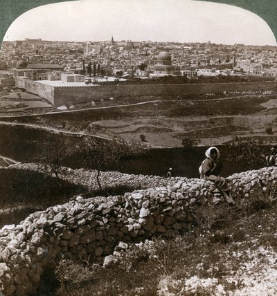 Jerusalem, as Seen from the South-East, Showing the Site of the Temple, Palestine by Underwood and Underwood