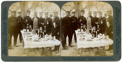 Lunch with General Nogi at Japanese Headquarters, Port Arthur, Manchuria by Underwood and Underwood