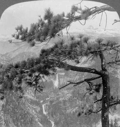Nevada Falls, Vernal Falls and Liberty Cap, Yosemite Valley, California, USA by Underwood and Underwood