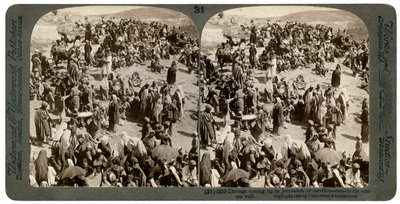People Coming Up to Jerusalem for Sacrifice, Outside the Eastern Wall by Underwood and Underwood