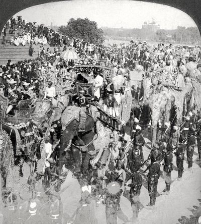 Princes in the Grand State Entry, Durbar, Delhi, India by Underwood and Underwood