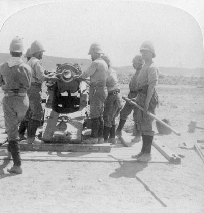 Putting a Shell into a Siege Train Gun at the Modder River, South Africa, Boer War by Underwood and Underwood