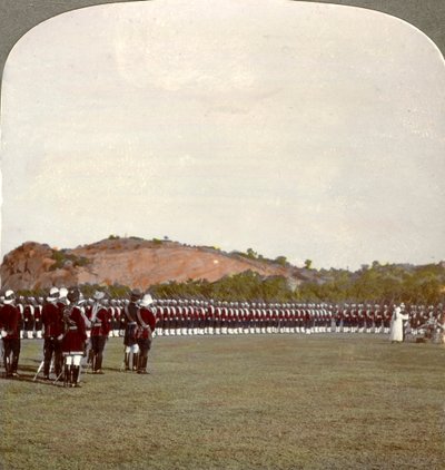 Receiving the Colours Inside the Square, India, 1900s by Underwood and Underwood