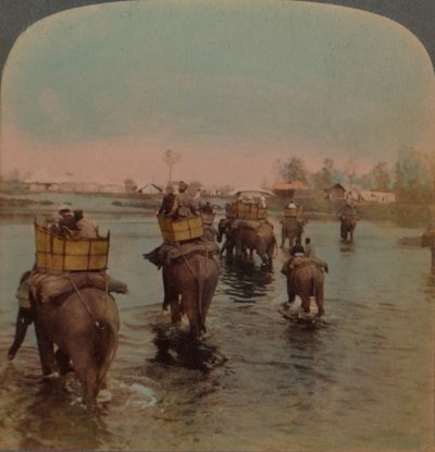 Returning to camp after a days shoot, Bebar jungle, India by Underwood and Underwood