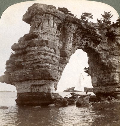 Rock arch in Matsushima Bay, south-east Japan by Underwood and Underwood