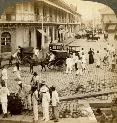 Rosario Road and Binondo Church, Manila, Philippines by Underwood and Underwood