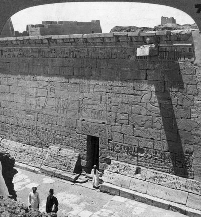 Scenes of Battle and the Chase Carved on a Wall at Medinet Habu, Thebes, Egypt by Underwood and Underwood