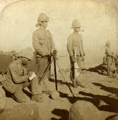 Signallers of the Yorkshire Regiment, New Zealand Hill, South Africa, Boer War, 1900 by Underwood and Underwood