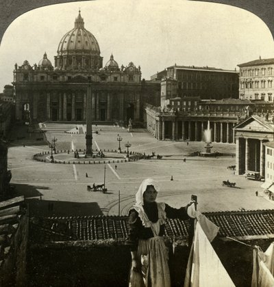 St Peters Square and Basilica and the Vatican, Rome, Italy by Underwood and Underwood