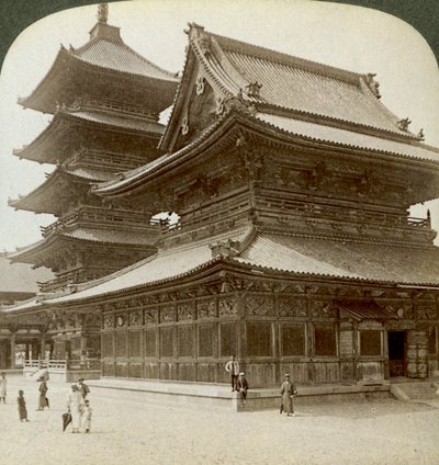 Stately Splendour of the Shitenno-ji Temple, Osaka, Japan, 1904 by Underwood and Underwood