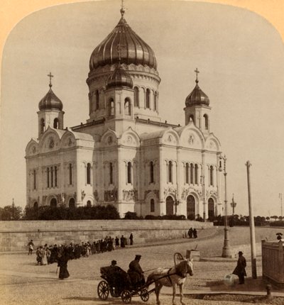Temple of Our Saviour, the Greatest Church in Moscow, Russia, 1898 by Underwood and Underwood