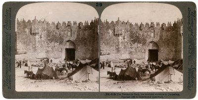 The Damascus gate, the northern entrance to Jerusalem, Palestine, 1896 by Underwood and Underwood