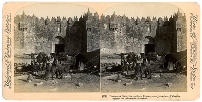 The Damascus gate, the northern entrance to Jerusalem, Palestine, 1899 by Underwood and Underwood