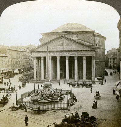 The Pantheon and the Piazza della Rotunda, Rome, Italy by Underwood and Underwood