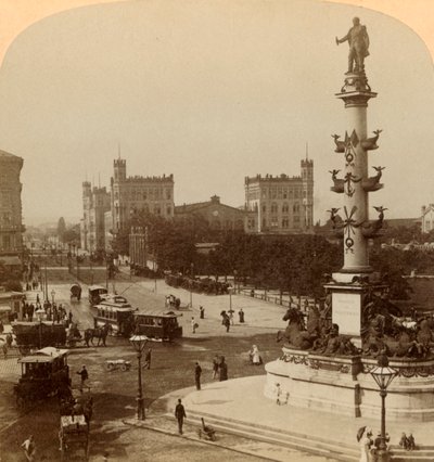 The Tegetthoff Monument, in the Prater-Stern, Vienna, Austria by Underwood and Underwood