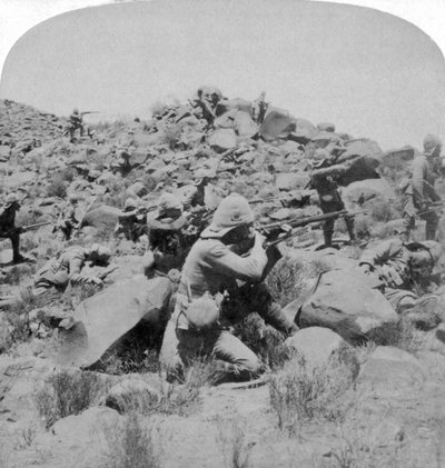 The Warwicks Skirmishing with Boers Near Weppener, East of Bloemfontein, South Africa, 1901 by Underwood and Underwood