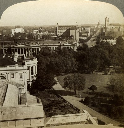 The White House and the Treasury Building, Washington DC, USA by Underwood and Underwood