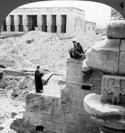 The Beautiful Temple of Hathor at Denderah, Egypt by Underwood and Underwood